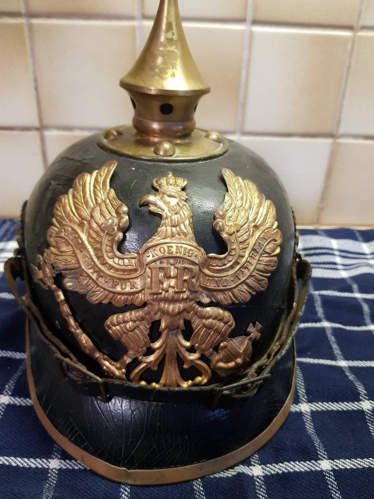 Duitse pickelhaube, Verzamelen, Ophalen of Verzenden, Landmacht, Duitsland, Helm of Baret