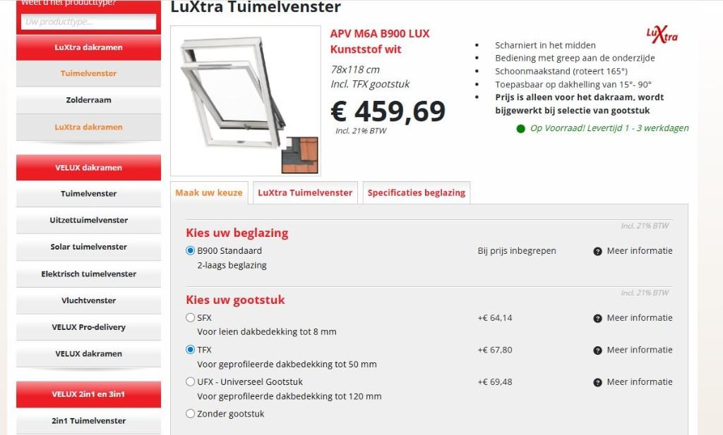 Dakraam, Minder dan 80 cm, 80 tot 120 cm, Nieuw, Ophalen of Verzenden