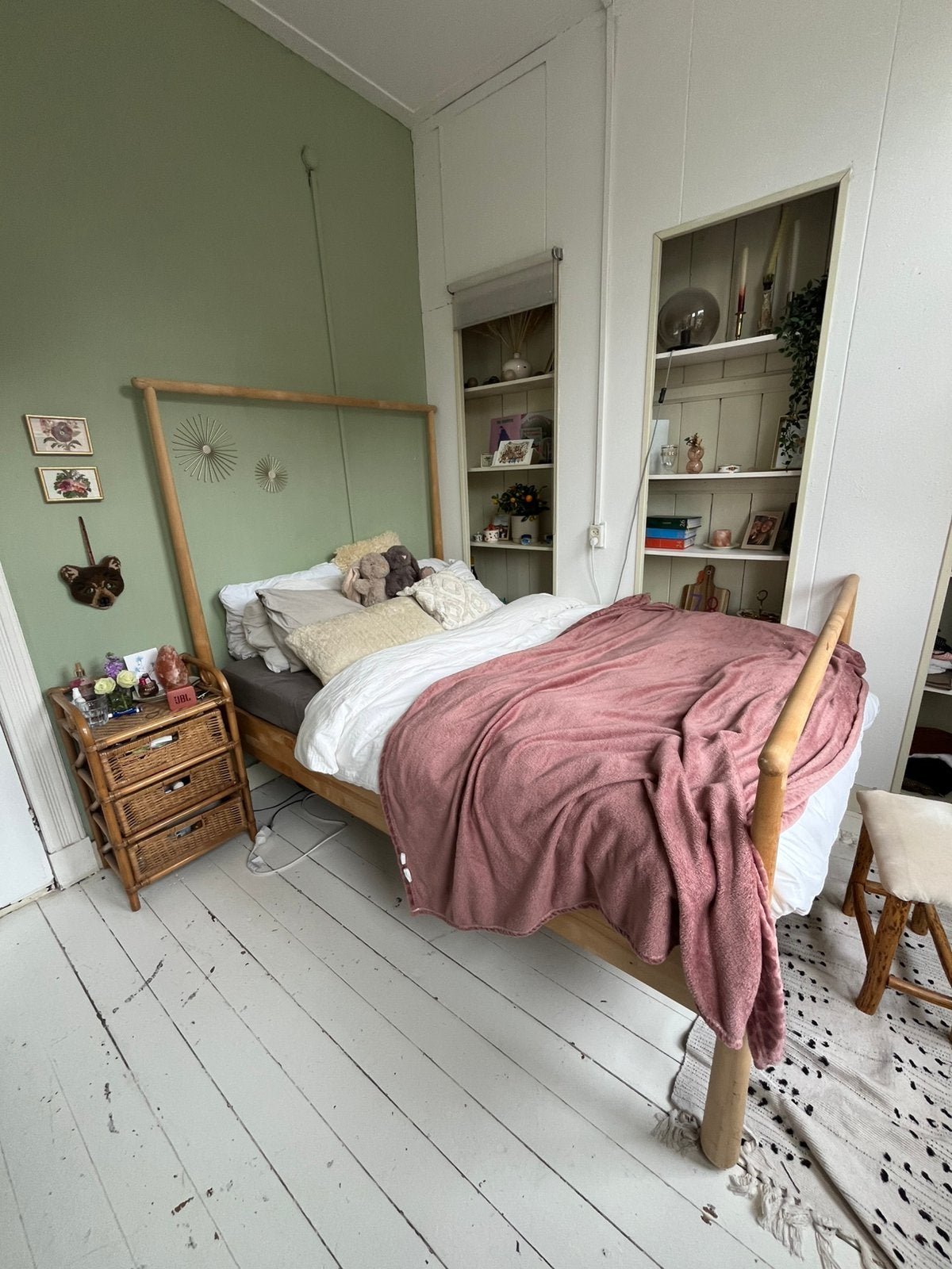 IKEA GJÖRA bedframe 140x200 cm, licht hout, Overige kleuren, Tweepersoons, Zo goed als nieuw, 200 cm