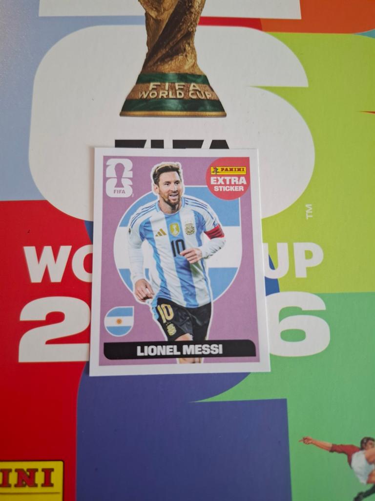 Panini WK 2026 Extra Sticker Messi, Ophalen of Verzenden, Zo goed als nieuw