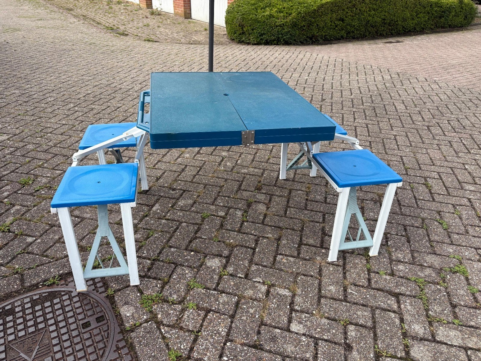 Opvouwbare picknicktafel met 4 zitplaatsen, Ophalen, Gebruikt, Campingtafel