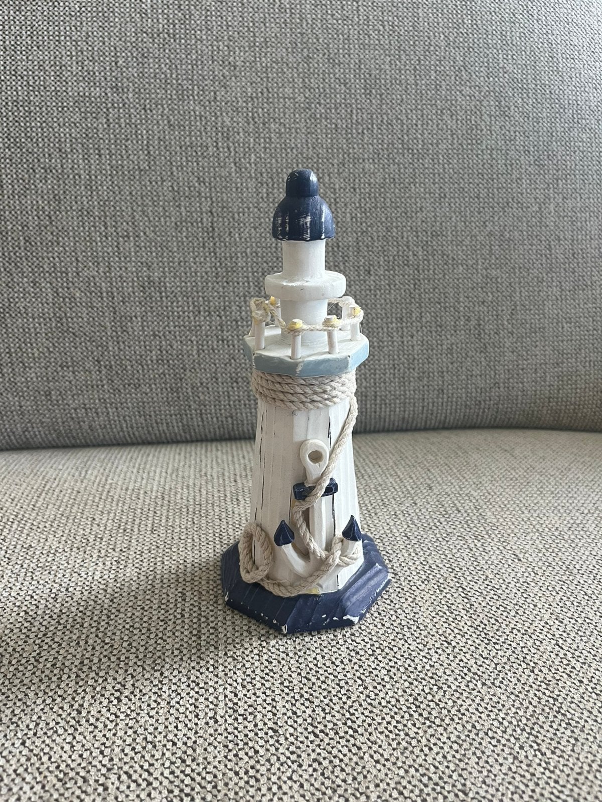 Te koop: houten vuurtoren met anker, Hout, Blauw, Nieuw, Ophalen of Verzenden