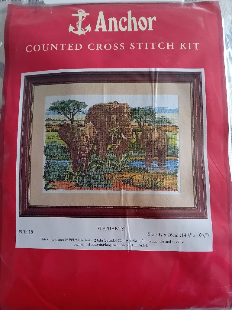 Borduurpakket Elephants van Anchor, Ophalen of Verzenden, Nieuw, Borduurpakket