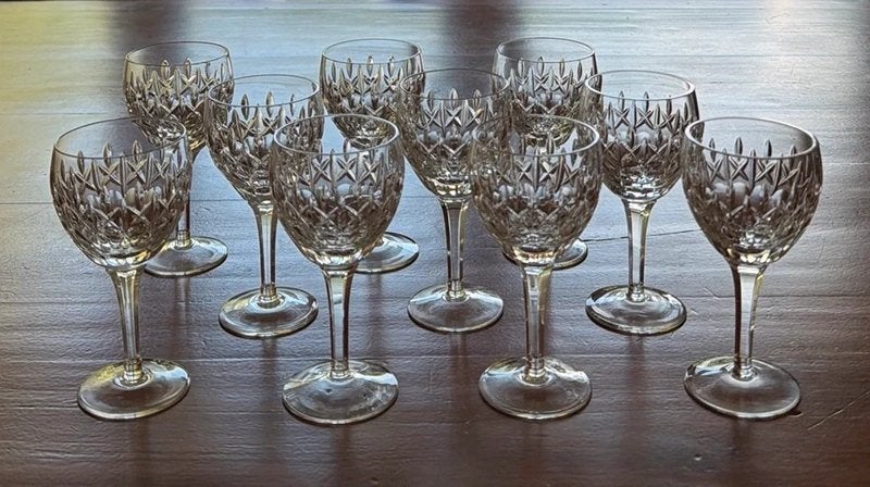 10 kristal geslepen portglazen, Ophalen of Verzenden, Zo goed als nieuw, Overige typen