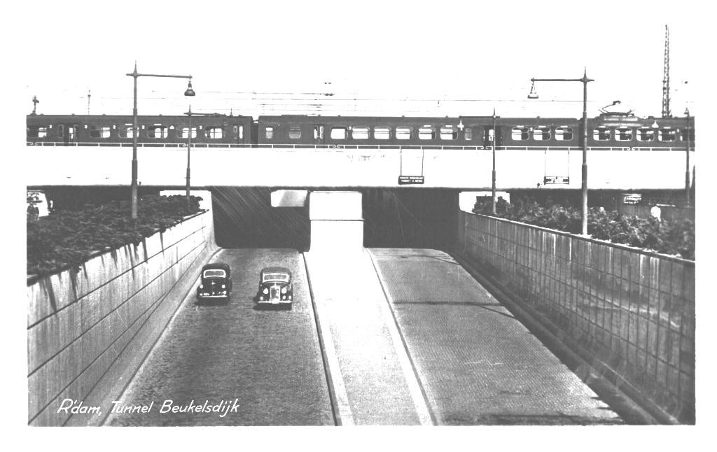 967277 Rotterdam 1950 Tunnel Beukelsdijk Gelopen met zegel, Verzamelen, Ophalen of Verzenden, 1940 tot 1960, Gelopen, Noord-Brabant