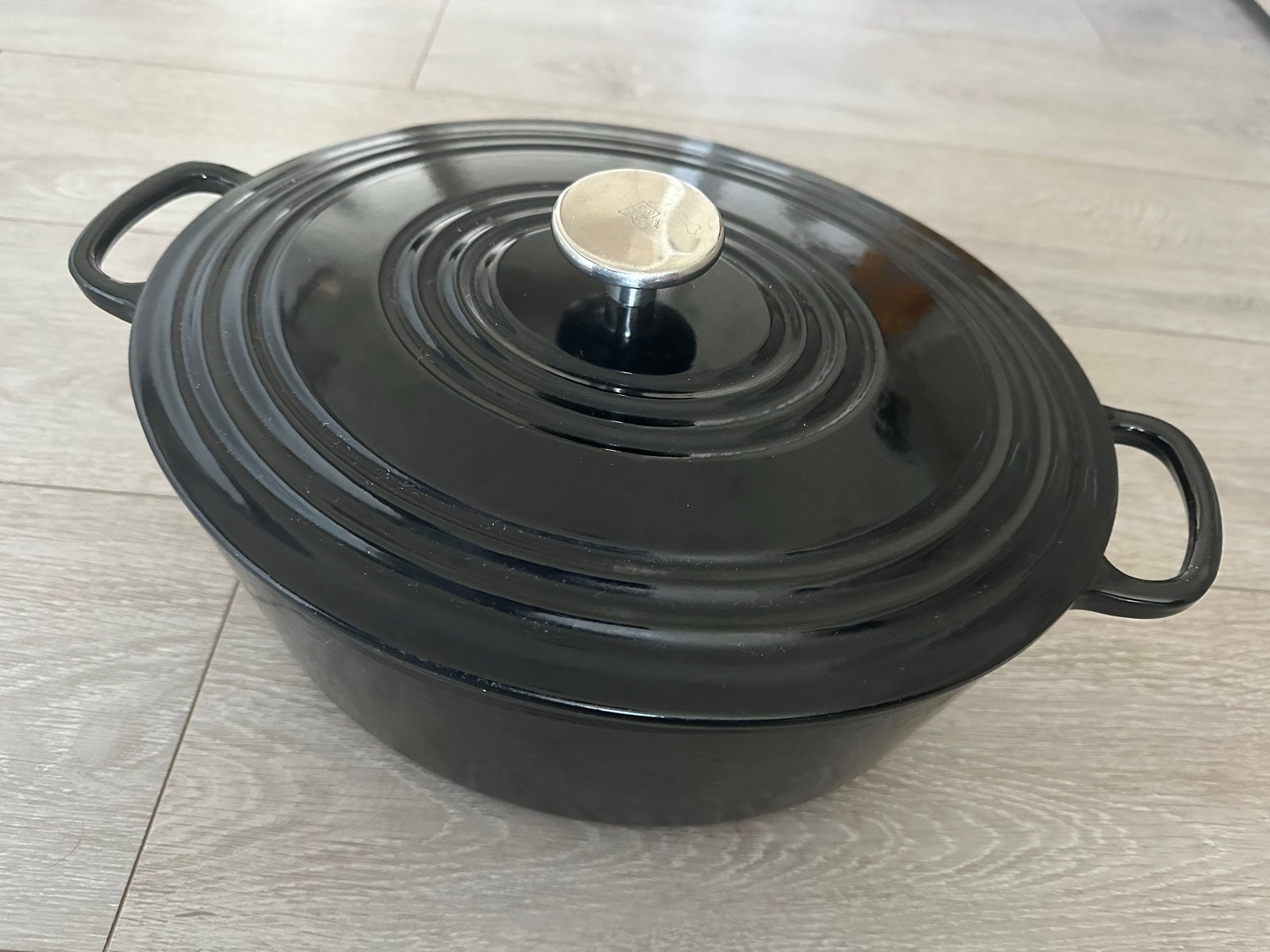Gietijzeren braadpan met deksel - Zwart, Ophalen, Gebruikt, Met deksel, Braadpan