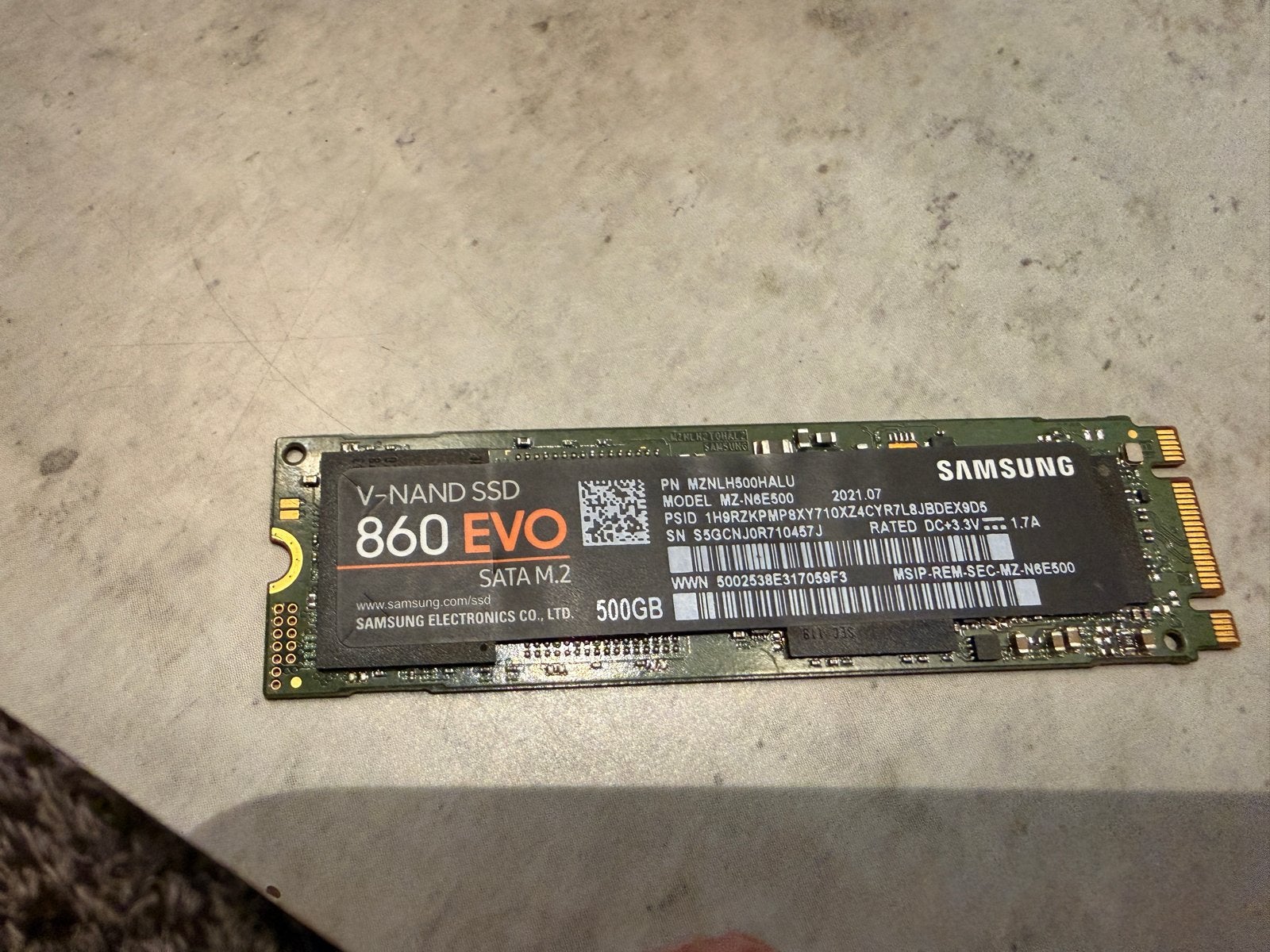 Samsung 860 EVO V-NAND SSD SATA M.2 500GB, Computers en Software, Intern, Server, Ophalen of Verzenden, Zo goed als nieuw