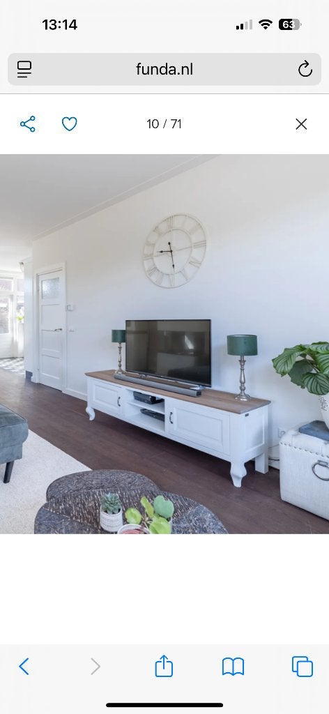 Tv meubel, Ophalen, Eikenhout, 100 tot 150 cm, Zo goed als nieuw