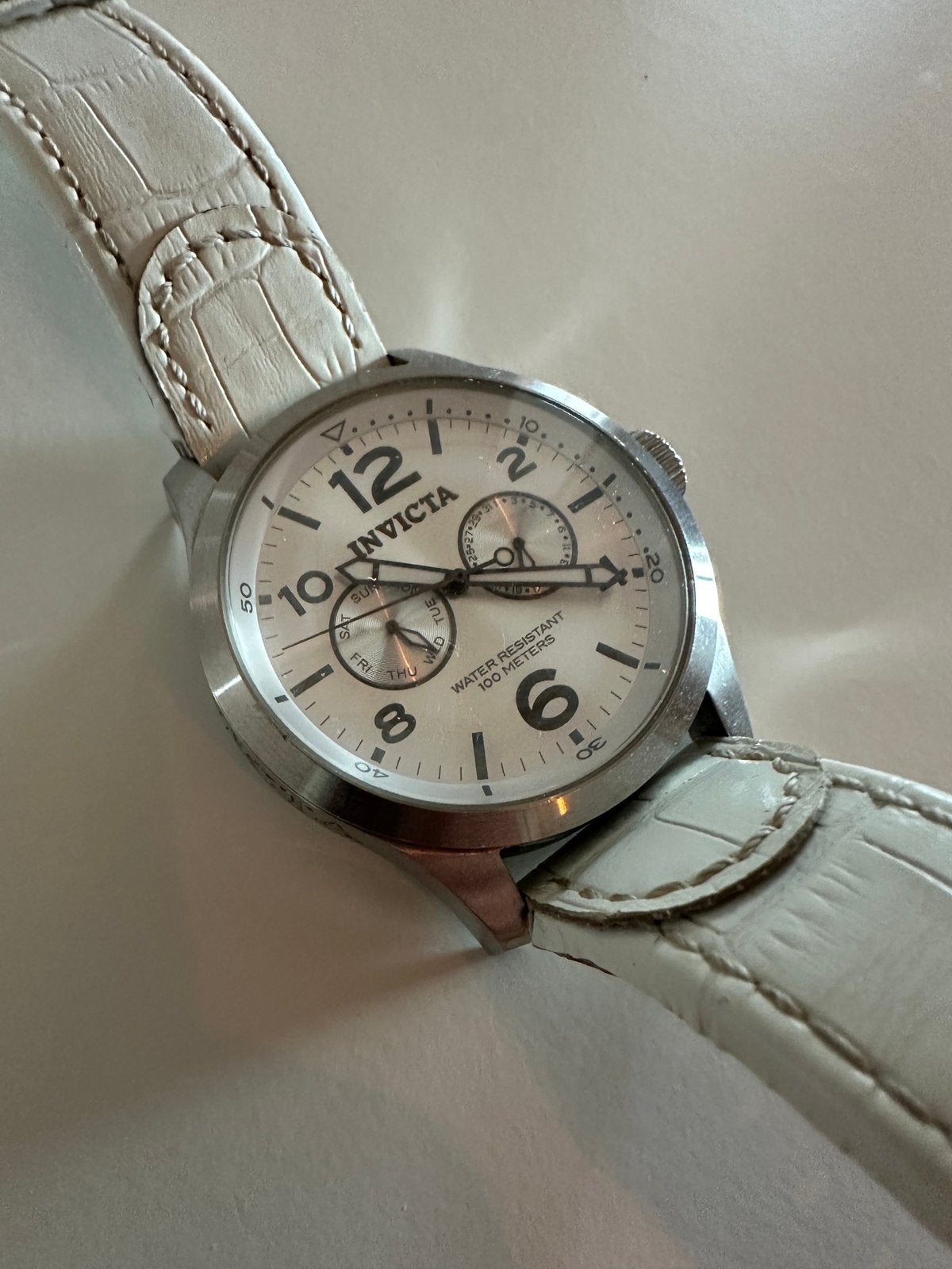 Horloge heren Invicta, Sieraden, Tassen en Uiterlijk, Overige merken, Overige materialen, Leer, Polshorloge