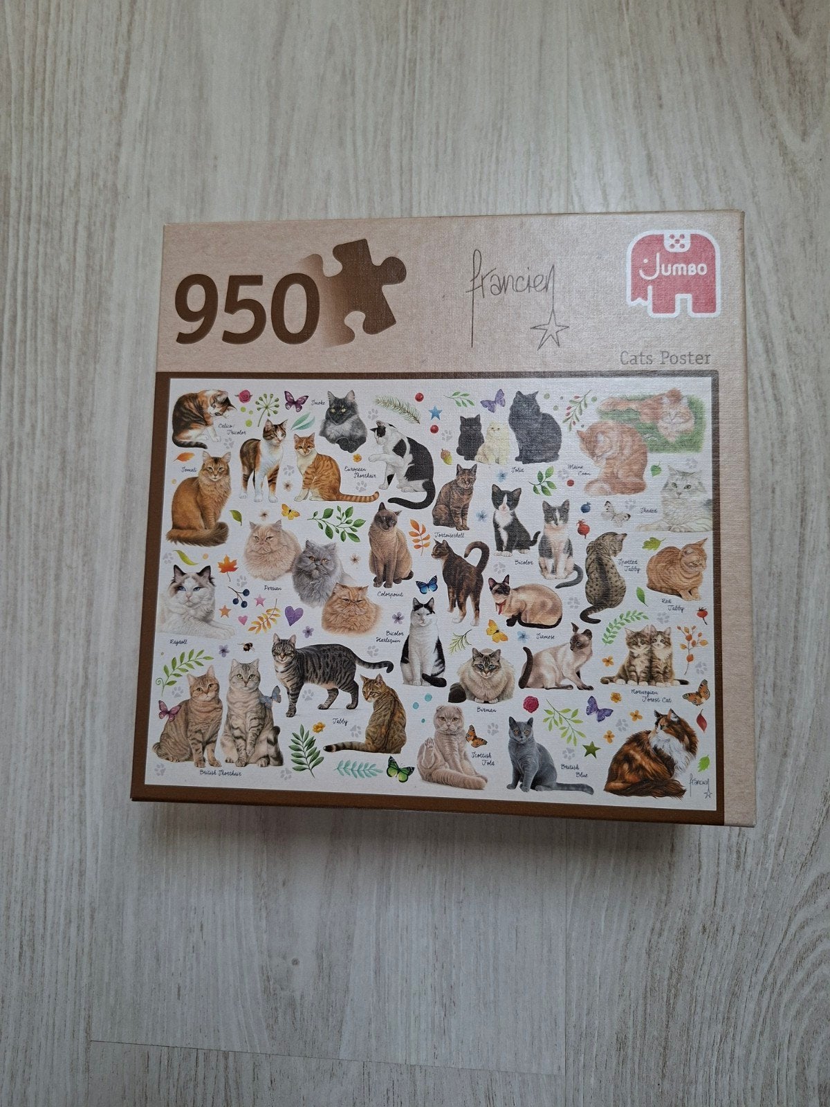 Francien katten poster puzzel, Ophalen of Verzenden, 500 t/m 1500 stukjes, Zo goed als nieuw, Legpuzzel