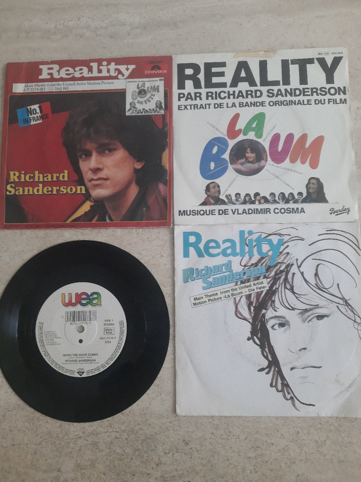 4x vinyl singels van Richard Sanderson, Ophalen of Verzenden, Zo goed als nieuw, Pop