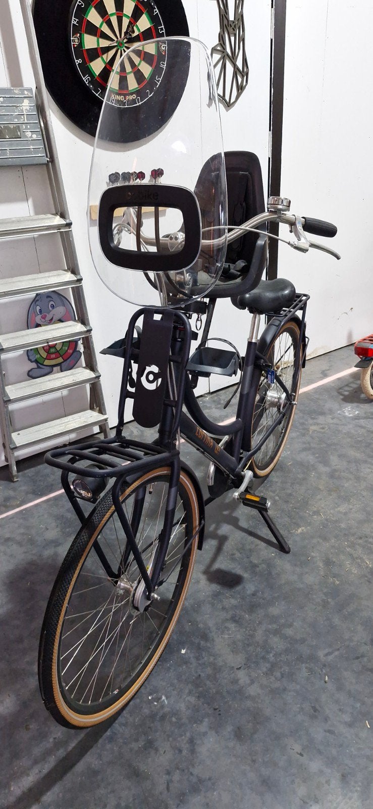 Cortina U4 Transportfiets met Bobike zitje en windscherm, Gebruikt, Versnellingen, 50 tot 53 cm, Trommelrem