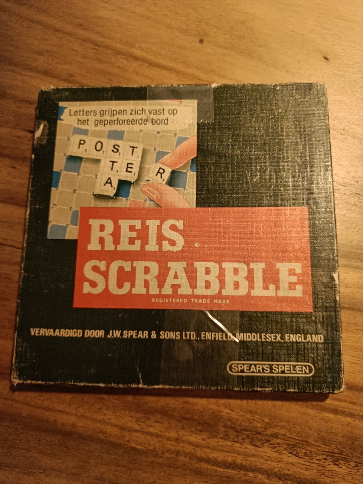 Reis Scrabble - Letters klikken vast op het bord, Gebruikt, J.W. Spear & Sons Ltd., Ophalen of Verzenden, Drie of vier spelers