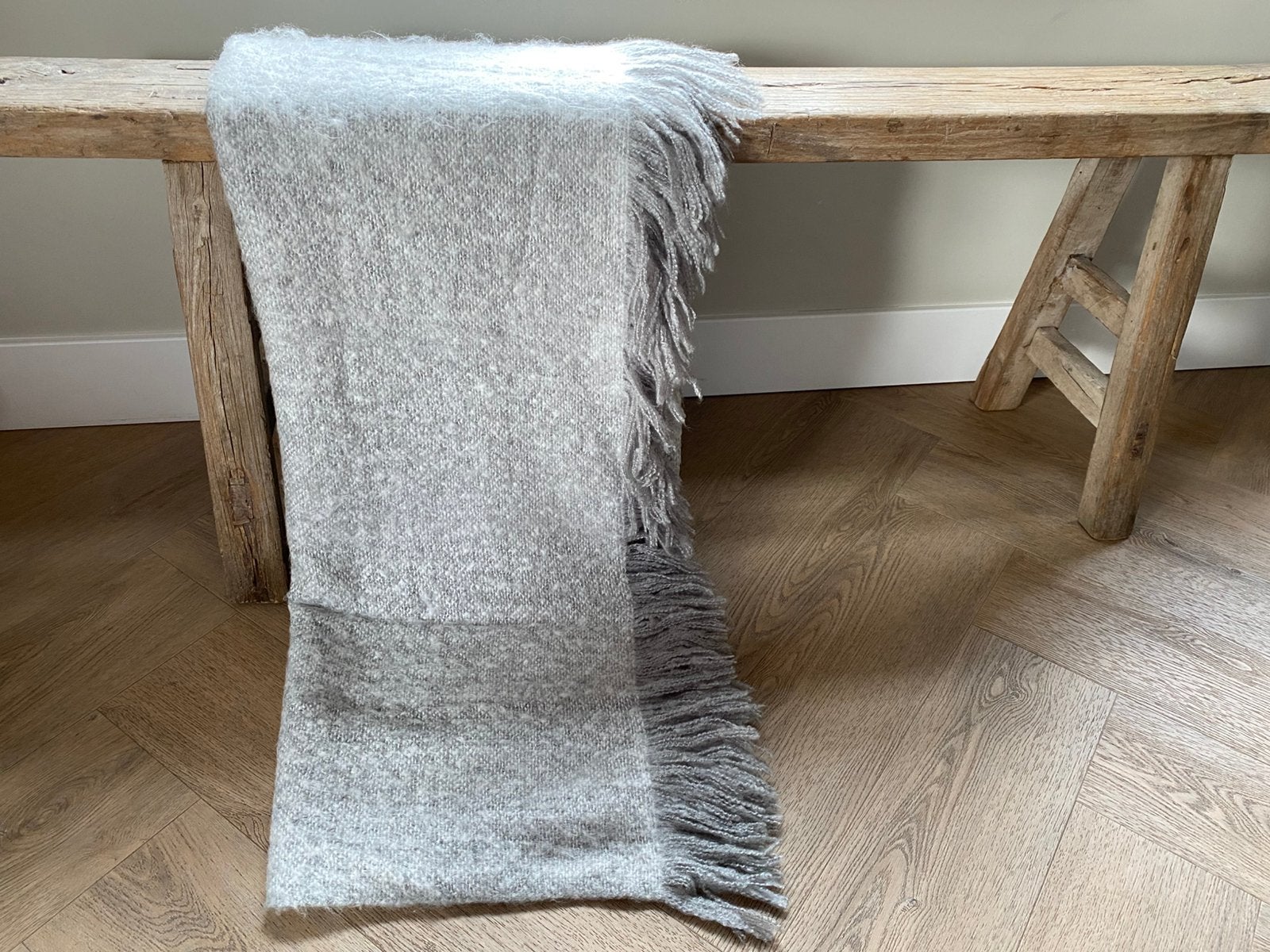 Sober landelijk plaid deken grijs, Gebruikt, 130 cm, Plaid, Grijs