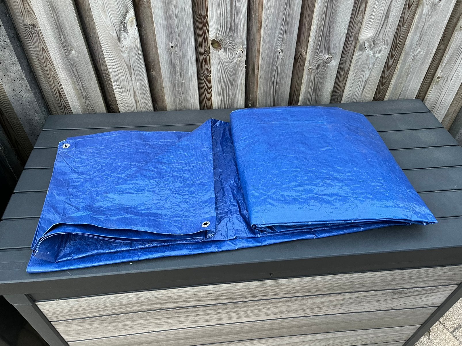 Afdekzeil 4 bij 6 meter kleur blauw, Ophalen, Zo goed als nieuw