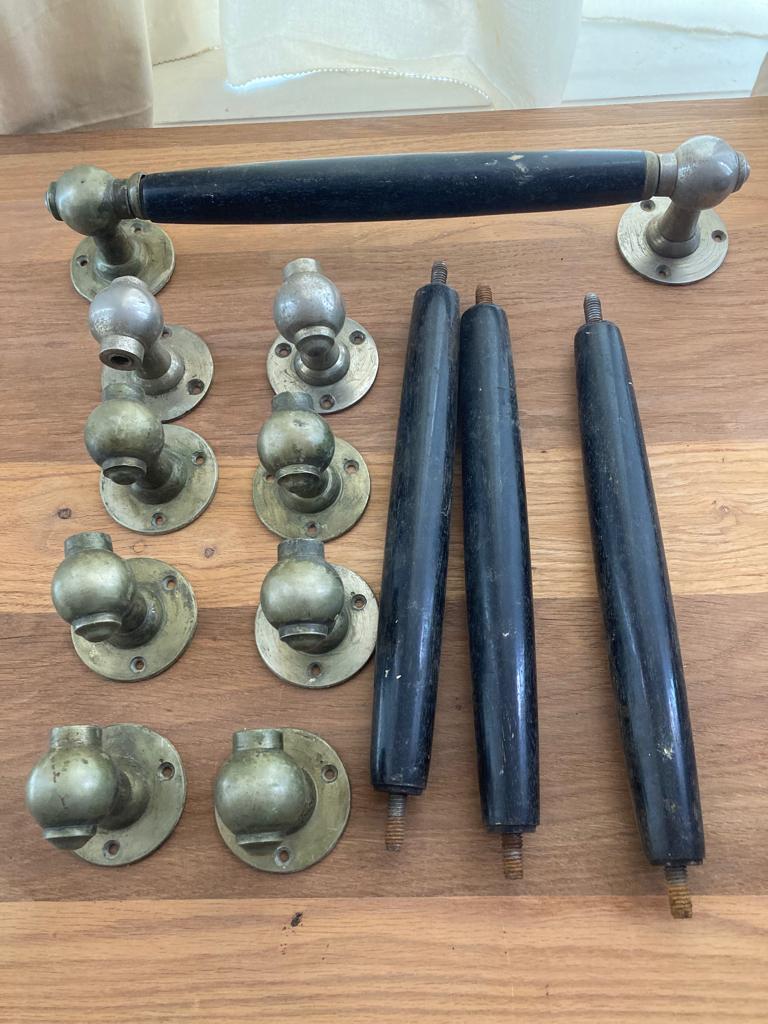 8 antieke deurhandgrepen uit 1927, Huis en Inrichting, Woonaccessoires | Overige, Ophalen of Verzenden, Gebruikt, Zwart, Vintage