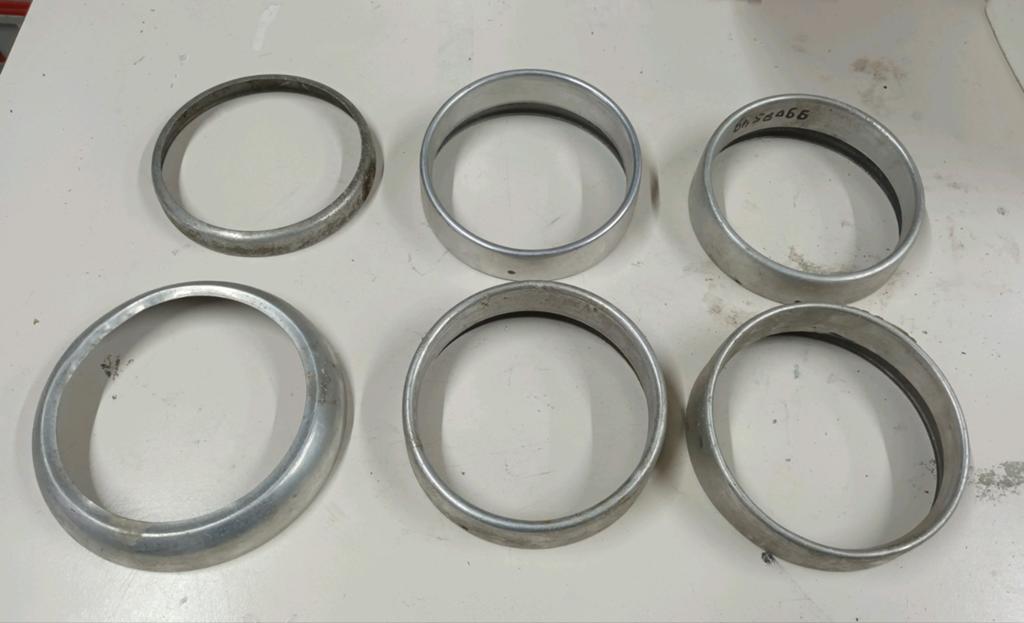 Aluminium koplamp ringen | Fiat 500 oldtimer | F - R - L, Auto-onderdelen, Ophalen of Verzenden, Gebruikt, Fiat