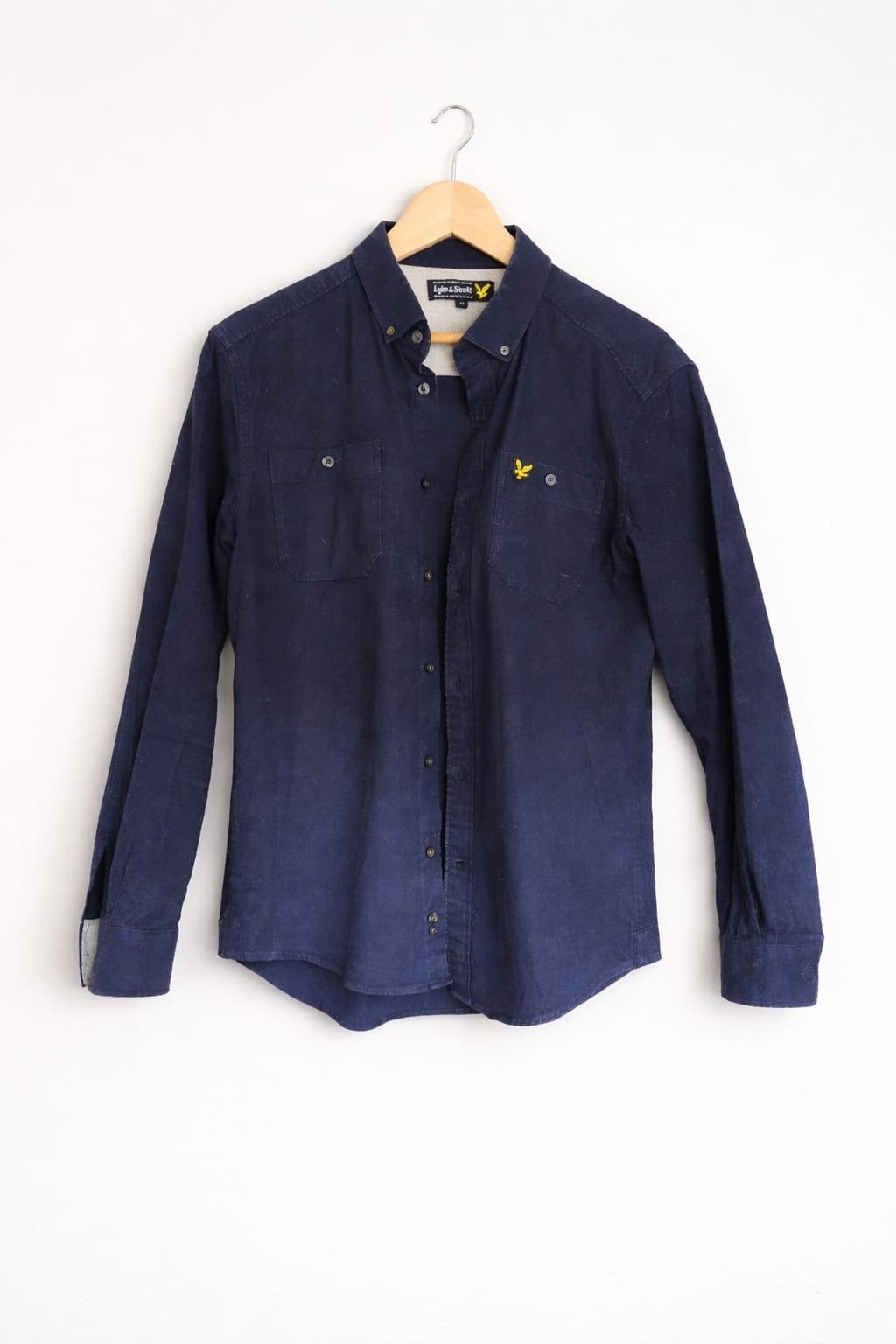 Lyle & Scott Corduroy Overhemd - Maat M, Blauw, Zo goed als nieuw, Lyle & Scott, Halswijdte 39/40 (M)