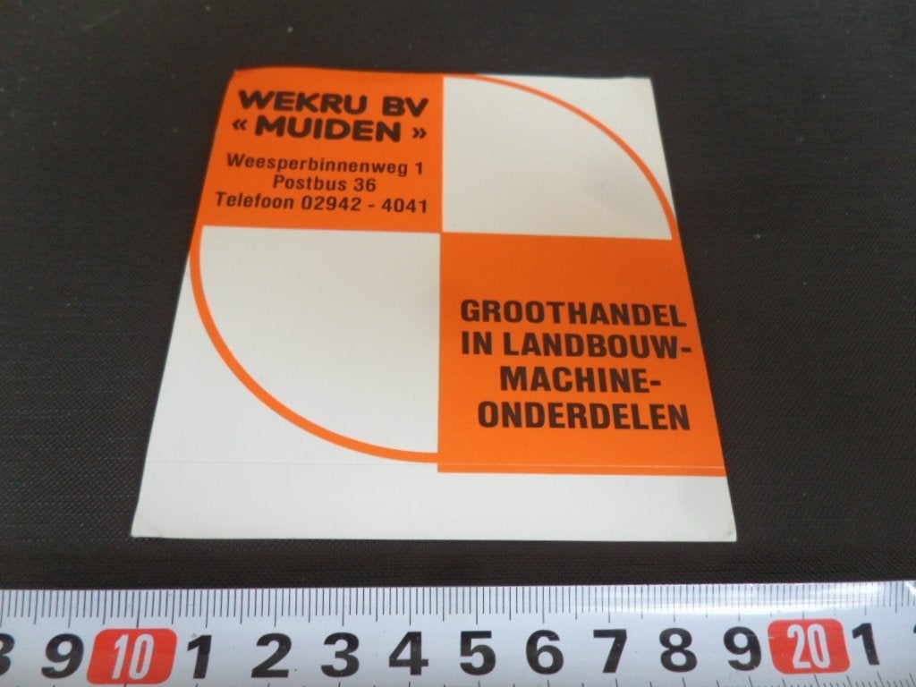 sticker muiden WEKRU BV groothandel landbouwmachine onderdel, Verzamelen, Ophalen, Zo goed als nieuw
