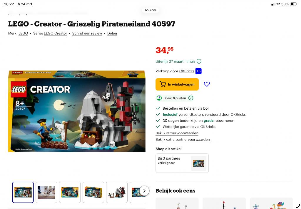 Lego 40597 , pirateneiland, Ophalen of Verzenden, Nieuw, Complete set, Lego