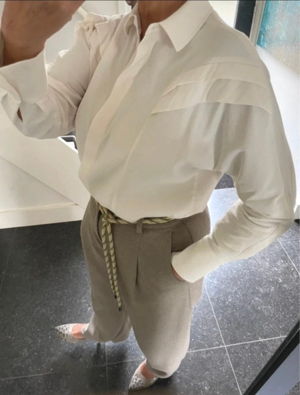 YAYA, super mooie en aparte blouse, S/M, Ophalen of Verzenden, Zo goed als nieuw, Maat 38/40 (M), Wit