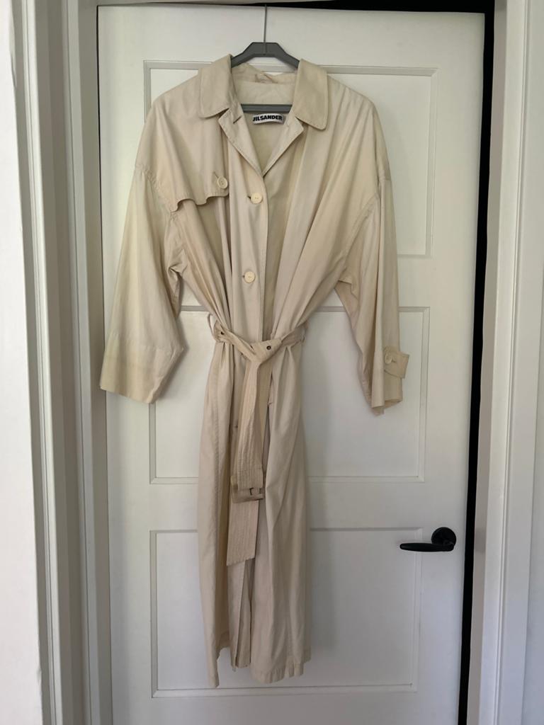 Vintage Jil Sander Trenchcoat - Maat 42/44, Ophalen of Verzenden, Gedragen, Maat 42/44 (L), Beige