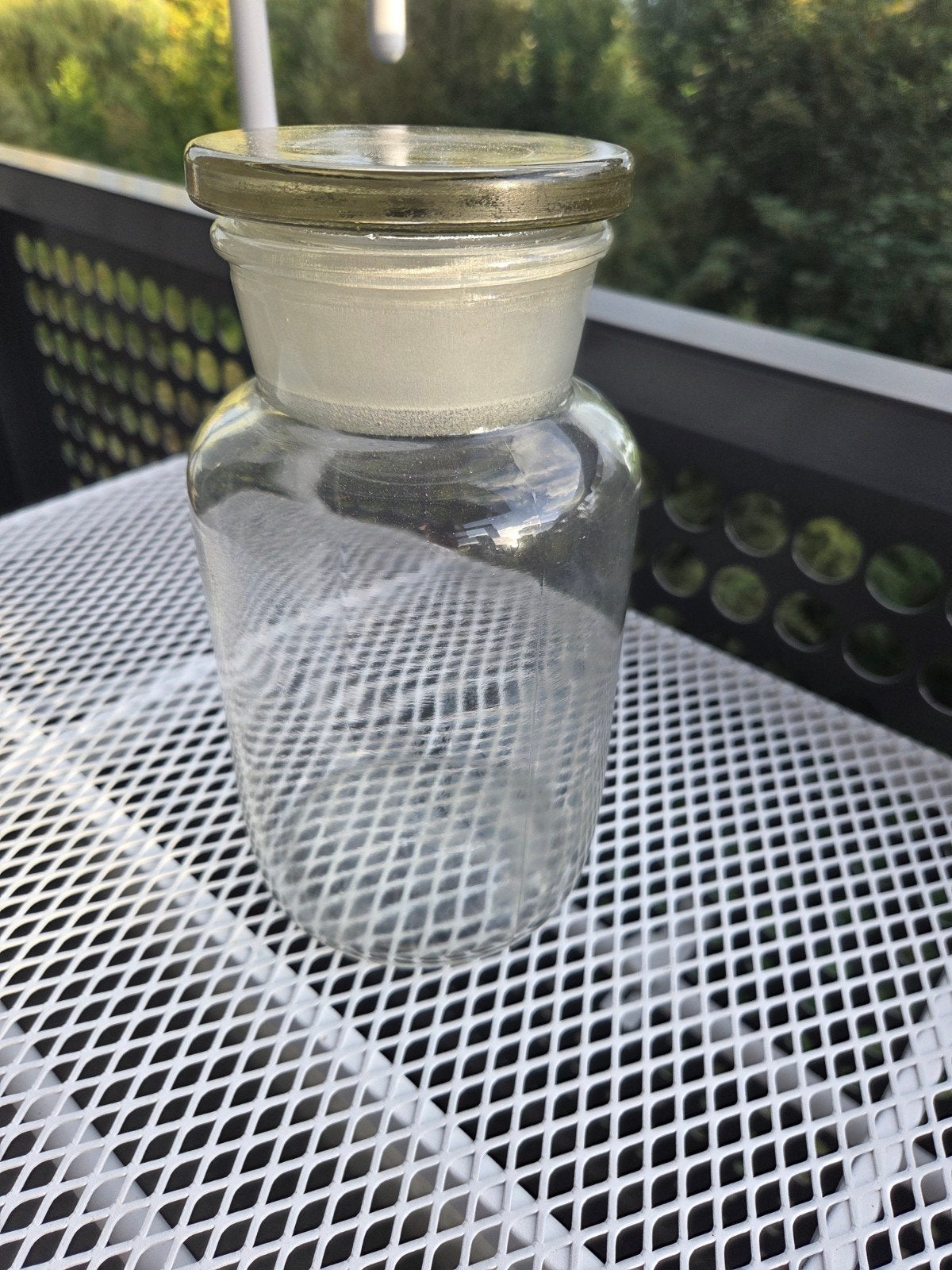 Glazen apothekerspot met stop, Antiek en Kunst, Ophalen of Verzenden