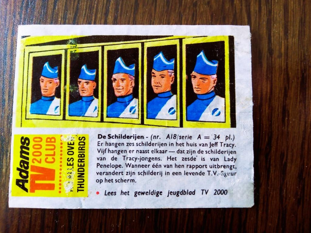 thunderbirds nr.A.8 *1966*- schilderijen-adams serie tv 2000, Ophalen of Verzenden, Gebruikt, Tv, Foto of Kaart