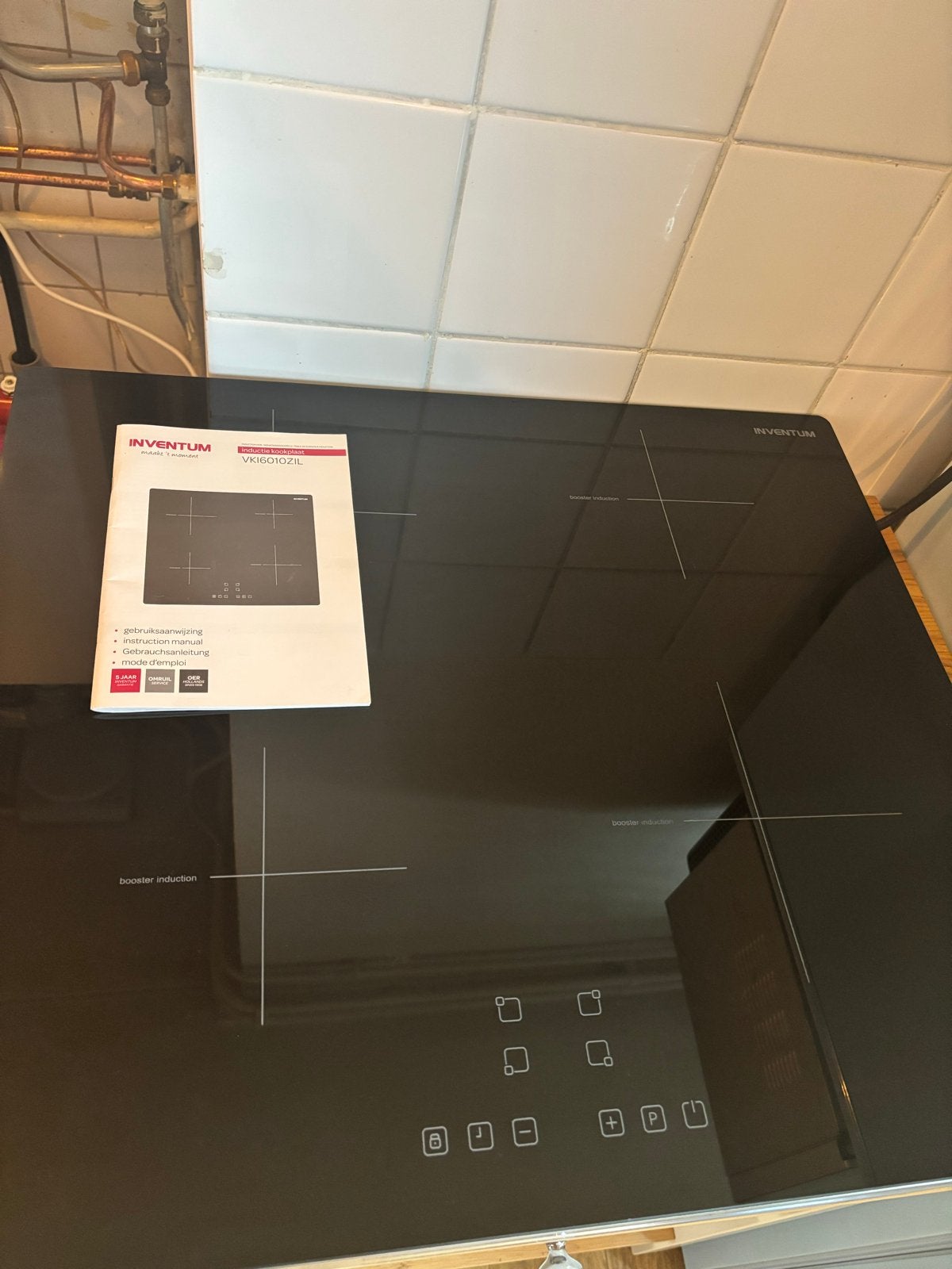 Inductiekookplaat - Inventum VKI6010ZIL- Zo goed als nieuw, Witgoed en Apparatuur, Kookplaten, Ophalen, 4 kookzones, Zo goed als nieuw
