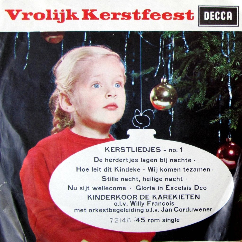 KERST	Kinderkoor De Karekieten          Vrolijk Kerstfeest, Cd's en Dvd's, Fotohoes, 7 inch, Ophalen of Verzenden, Zo goed als nieuw