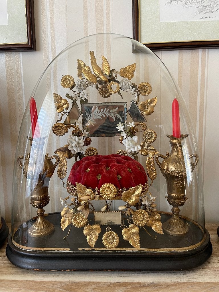 Uitzonderlijk grote bruidsstolp met 2 kandelaars, Ophalen
