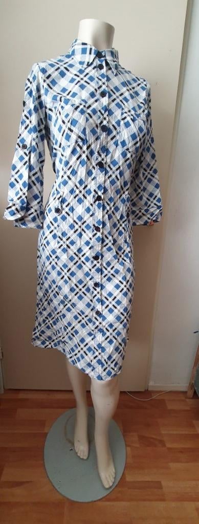 Blauw geruite jurk Inwear maat 38, Maat 38/40 (M), Gedragen, Boven de knie, Verzenden