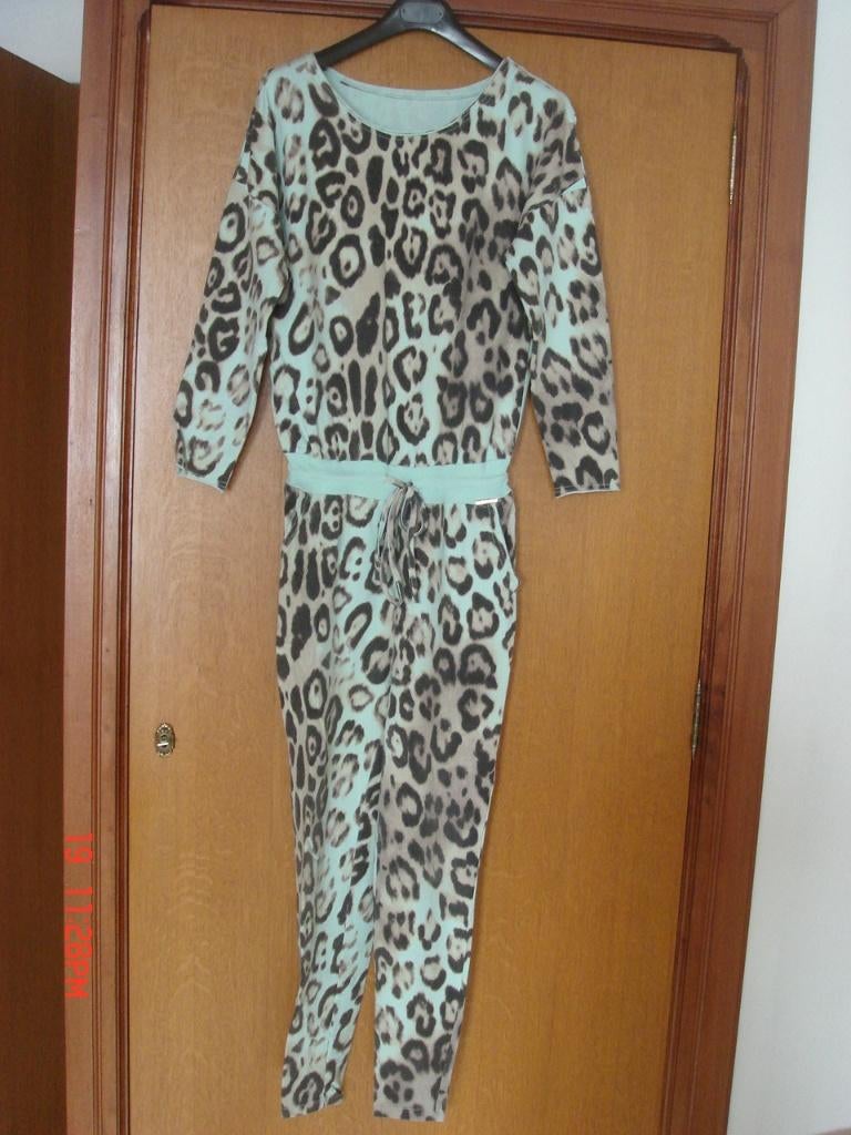 jumpsuit Fashion M blauw/panter print, Kleding | Dames, Jumpsuits, Maat 38/40 (M), Fashion, Blauw, Ophalen of Verzenden