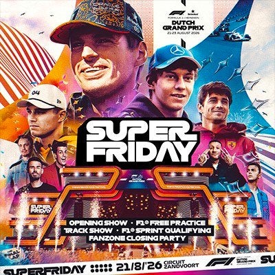 Dutch GP F1 Super Friday 2x tickets Ben Pon Grandstand, Twee personen