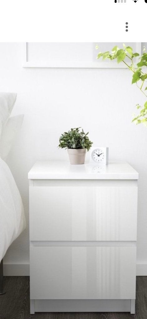 IKEA Malm nachtkastje wit NIEUW in doos, Ophalen, Nieuw, Minder dan 45 cm
