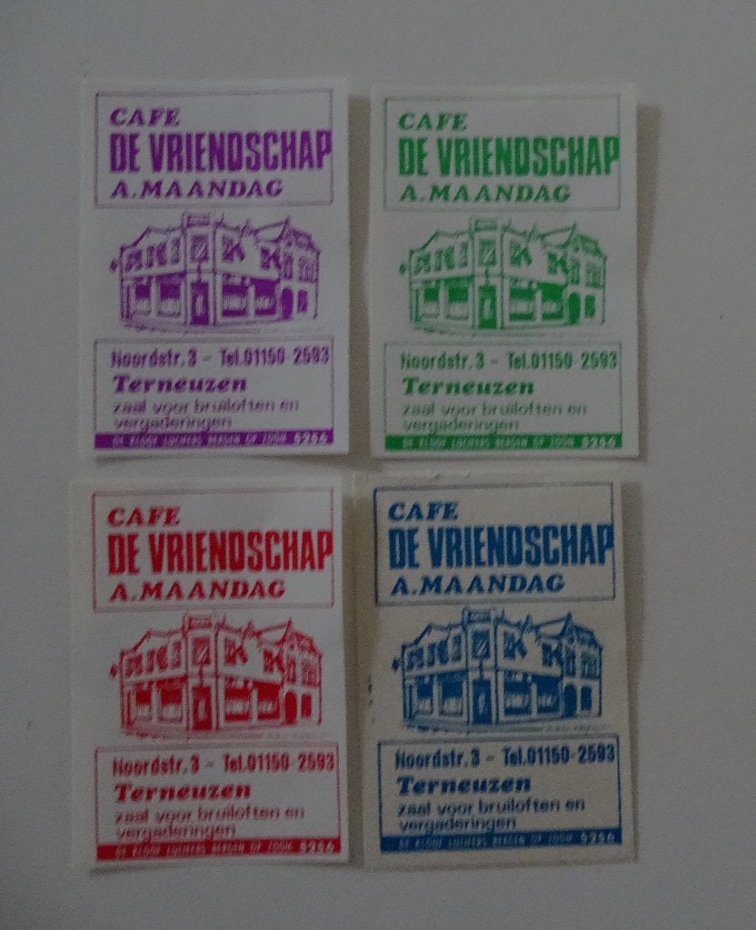 Café    DE VRIENDSCHAP   Noordstraat   TERNEUZEN, Ophalen of Verzenden, Gebruikt, Luciferdoosjes of -merken