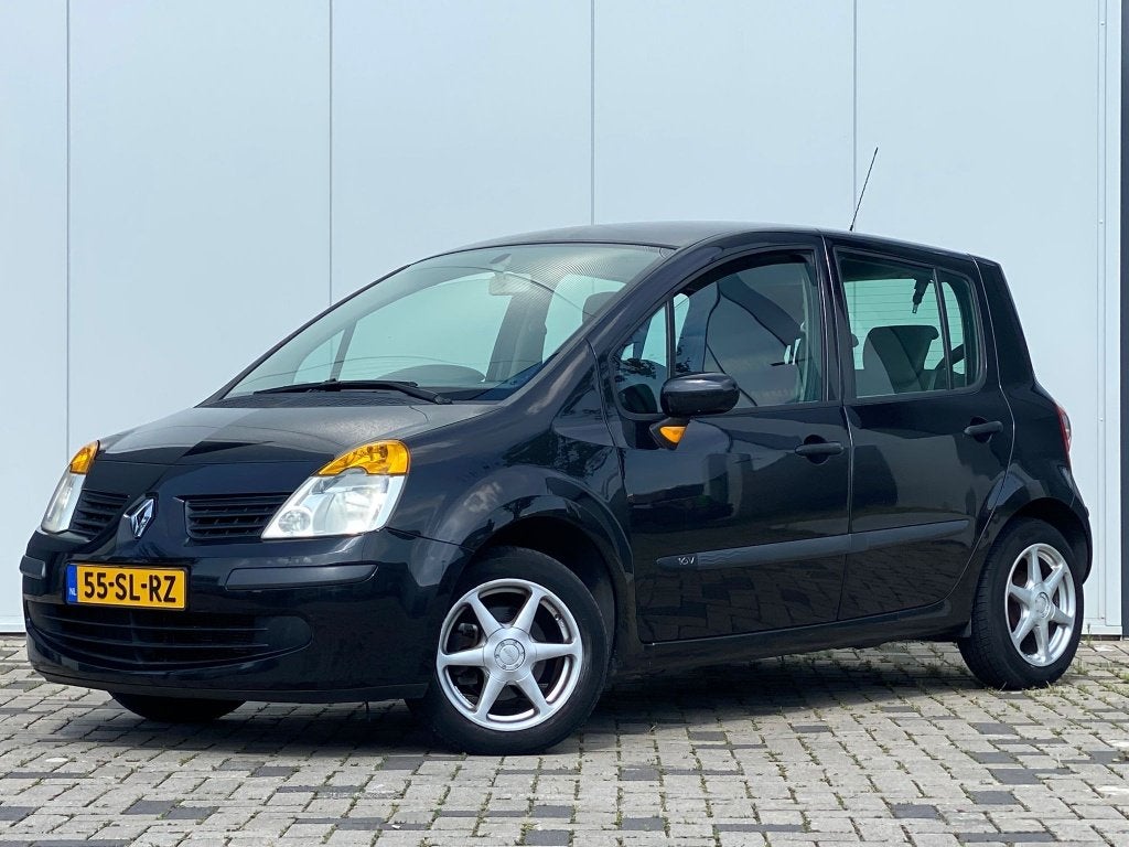 Renault Modus 1.2 16V 2006 Zwart, Auto's, Renault, Particulier, Modus, ABS, Airconditioning, Elektrische buitenspiegels, Metallic lak