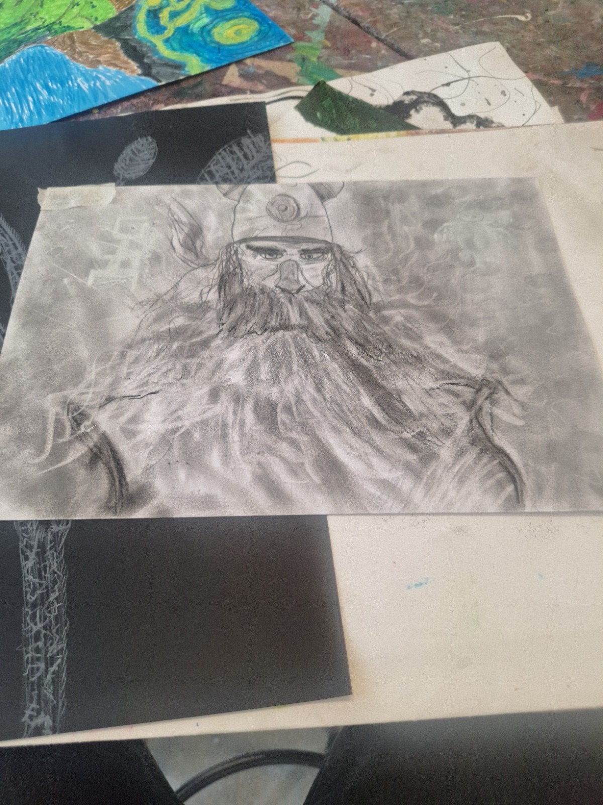 Professionele Noorse Viking Kunst Tekening, Ophalen of Verzenden