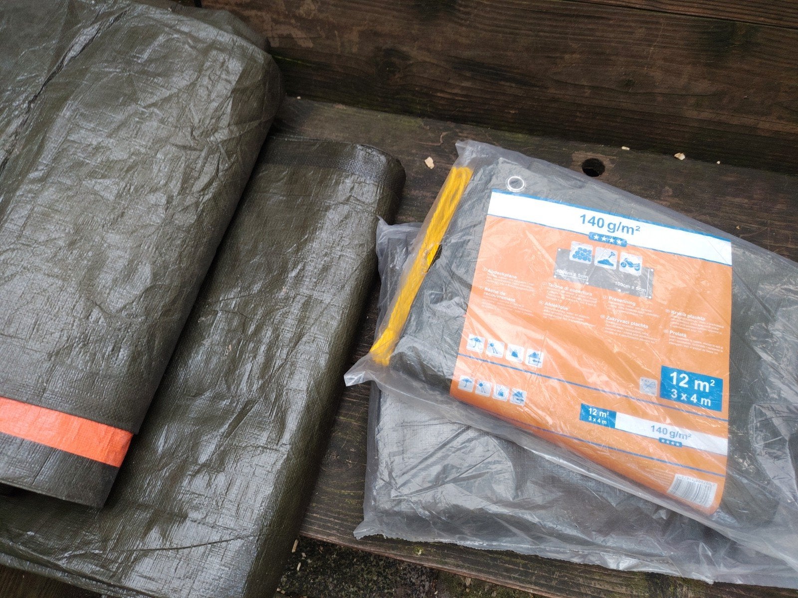 4 afdekzeilen: 2 nieuw (3x4m), 2 gebruikt (4x5m), Ophalen of Verzenden, Nieuw