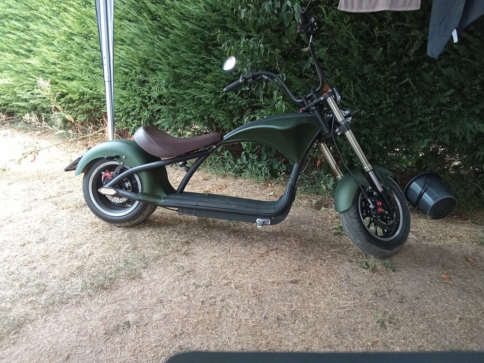 Stoere elektrische chopper (E-scooter) - Olijfgroen, Ophalen, Gebruikt, Elektrische step (E-scooter), Mangosteen m1