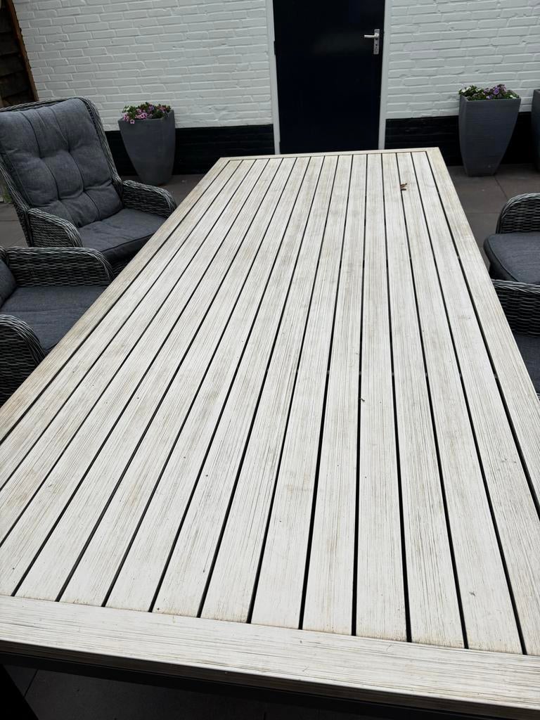 Bellagio tuintafel, Tuin en Terras, Ophalen of Verzenden, Gebruikt, Rechthoekig, Hout