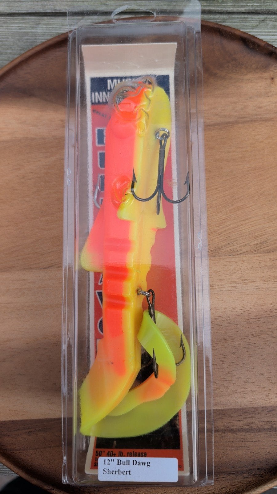 Nieuwe 12" Bull Dawg Musky innovations Sherbert kunstaas, Ophalen of Verzenden, Nieuw, Kunstaas