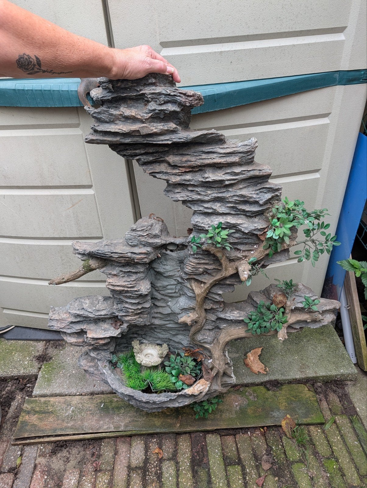 Decoratieve waterval met Boeddha beeldje, Tuin en Terras, Ophalen, Gebruikt, Overige materialen, Boeddhabeeld