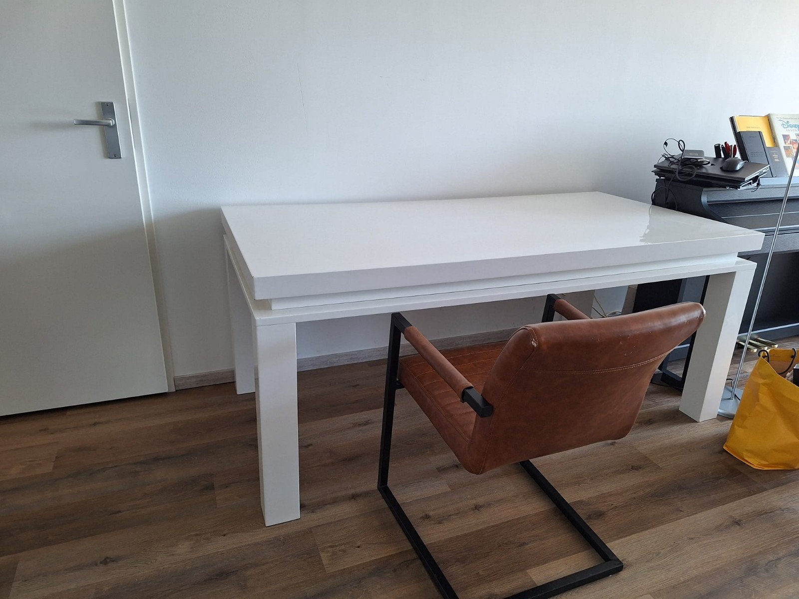 Eettafel 180x90 wit met led verlichting, Ophalen, Gebruikt, 50 tot 100 cm, Vijf personen of meer