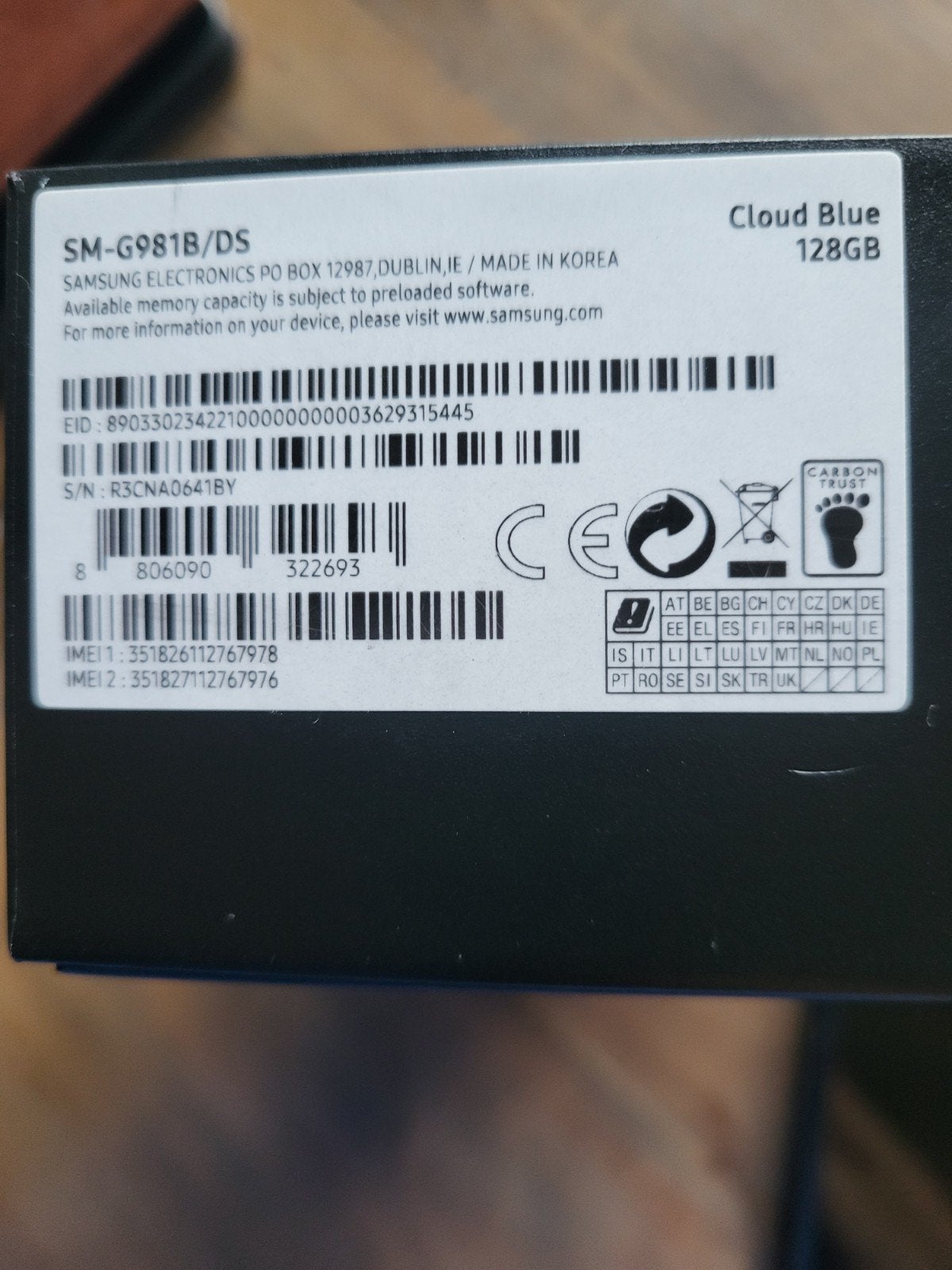 Samsung Galaxy S20 5G Cloud Blue 128GB, Telecommunicatie, Mobiele telefoons | Samsung, Gebruikt, Galaxy S20, Verzenden, Zwart