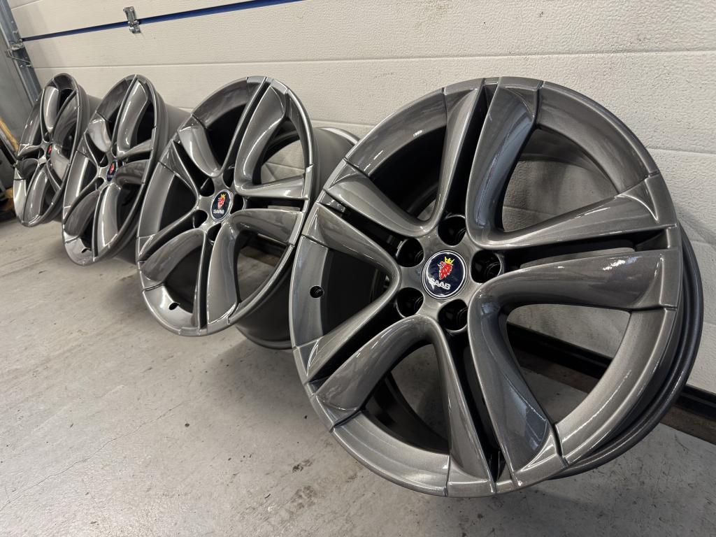 Saab alu 73 Aero 18" velgen antraciet nieuw gecoat, Auto-onderdelen, Niet ingevuld, 18 inch, Velg(en), Niet ingevuld