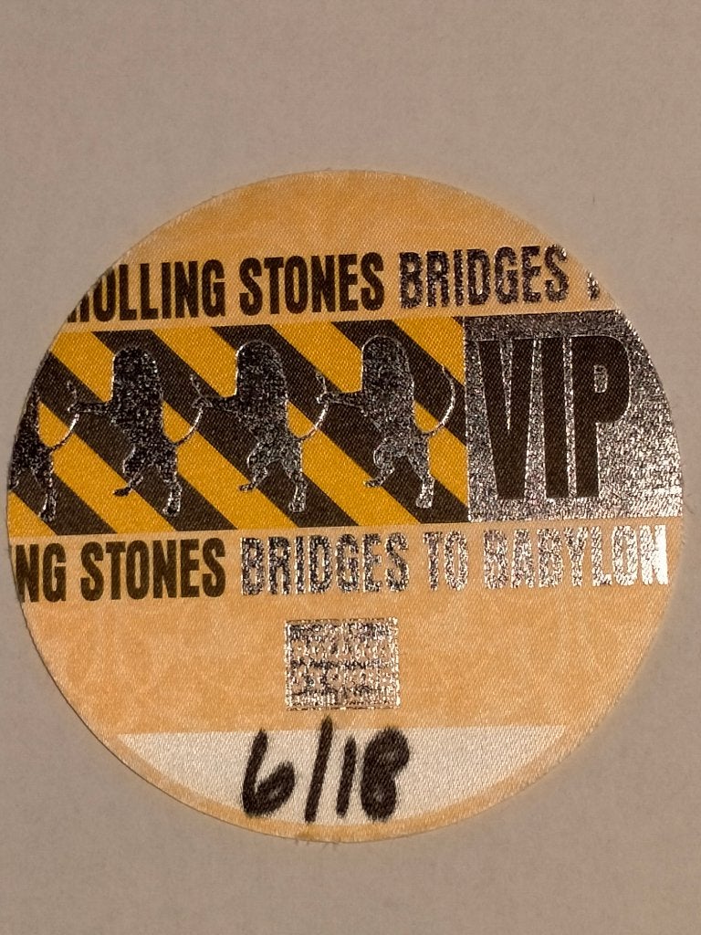 Rolling Stones Bridges to Babylon VIP ticket kaartje geel, Ophalen of Verzenden, Gebruikt, Overige typen