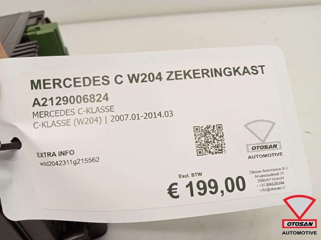 Mercedes C Klasse W204 Zekeringkast A2129006824, Gebruikt, Mercedes-Benz AG, Mercedes-Benz, Ophalen of Verzenden