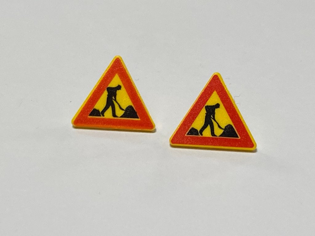 Partij Lego 2x nieuwe gele straat bord wegwerkzaamheden, Kinderen en Baby's, Overige thema's, Lego, Nieuw, Ophalen of Verzenden