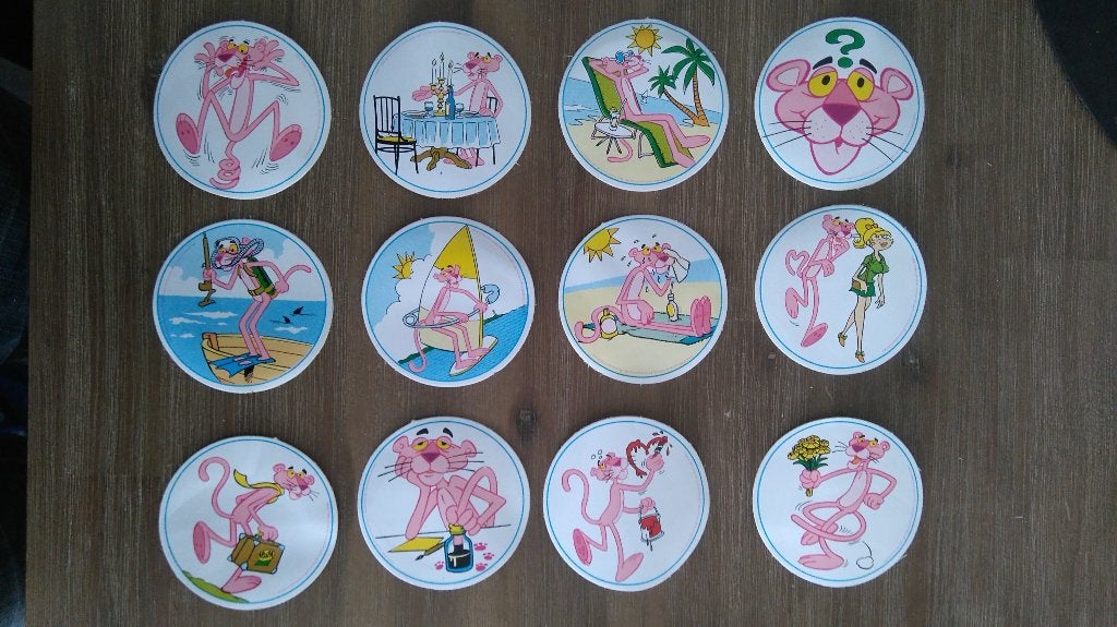Pink Panter roze Panter strip sticker 1983 stickers, Ophalen of Verzenden, Zo goed als nieuw, Strip of Tekenfilm